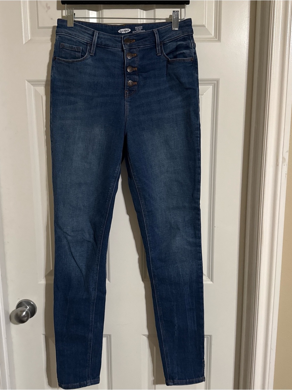 Old Navy High-Rise Button-Fly Jeans - Dark Blue